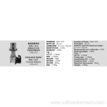 Integrated digital 640x512 infrared detector(25 μ m)